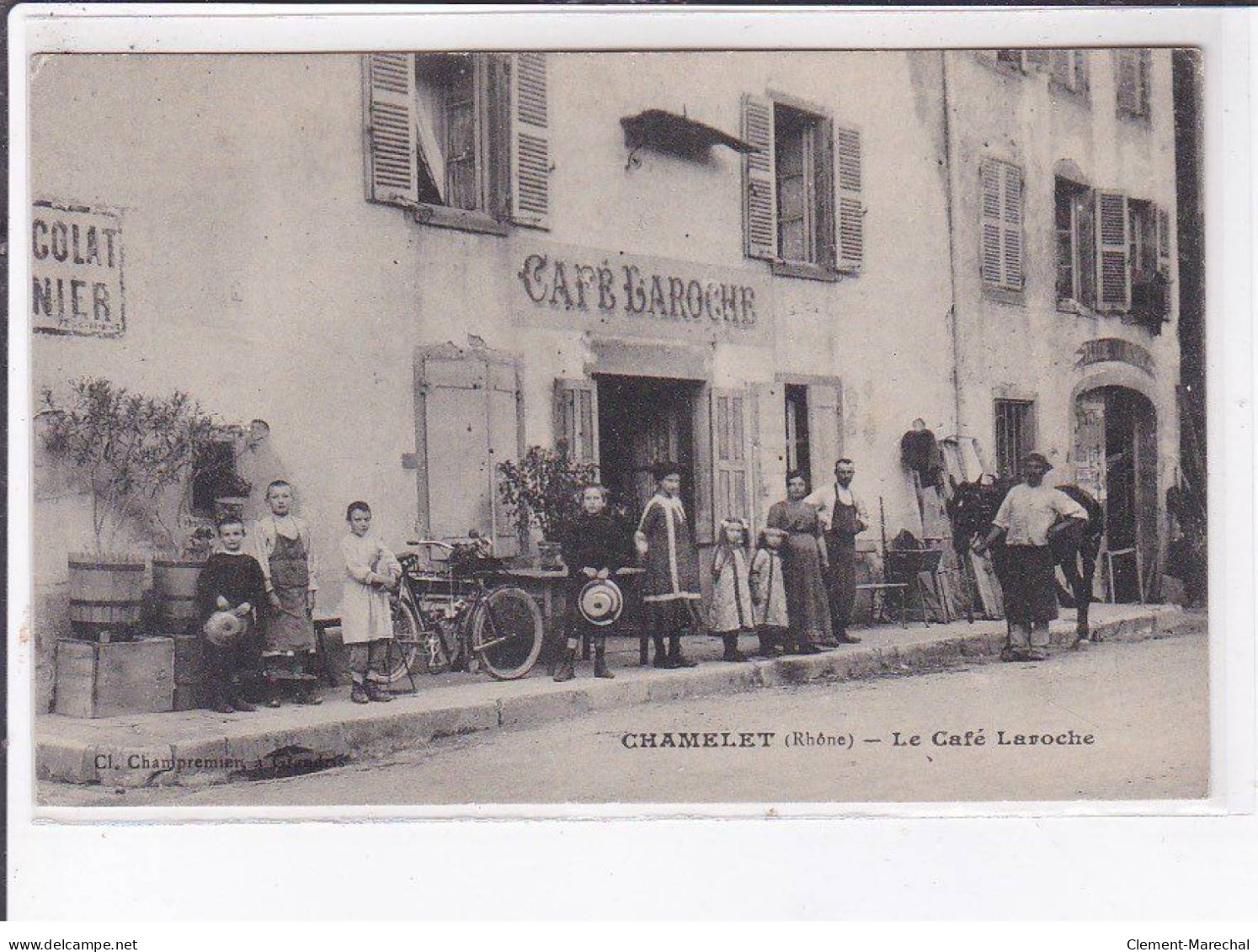 CHAMELET: Le Café Laroche, Moto - Très Bon état - Autres & Non Classés