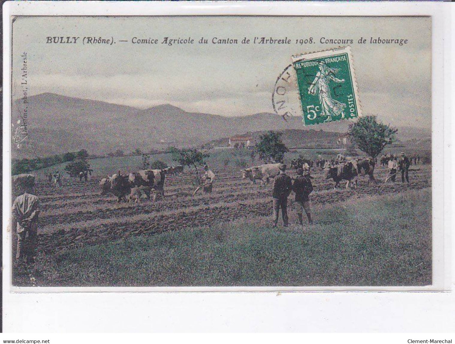 BULLY: Comice Agricole Du Canton De L'abresle 1908, Concours De Labourage, Rare En Couleur - Très Bon état - Other & Unclassified