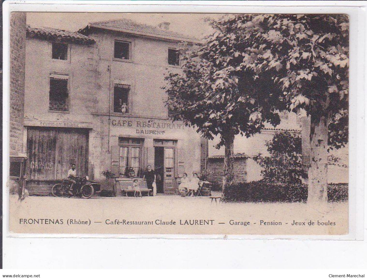 FRONTENAS: Café-restaurant Claude Laurent, Garage, Pension, Jeux De Boules - Très Bon état - Autres & Non Classés