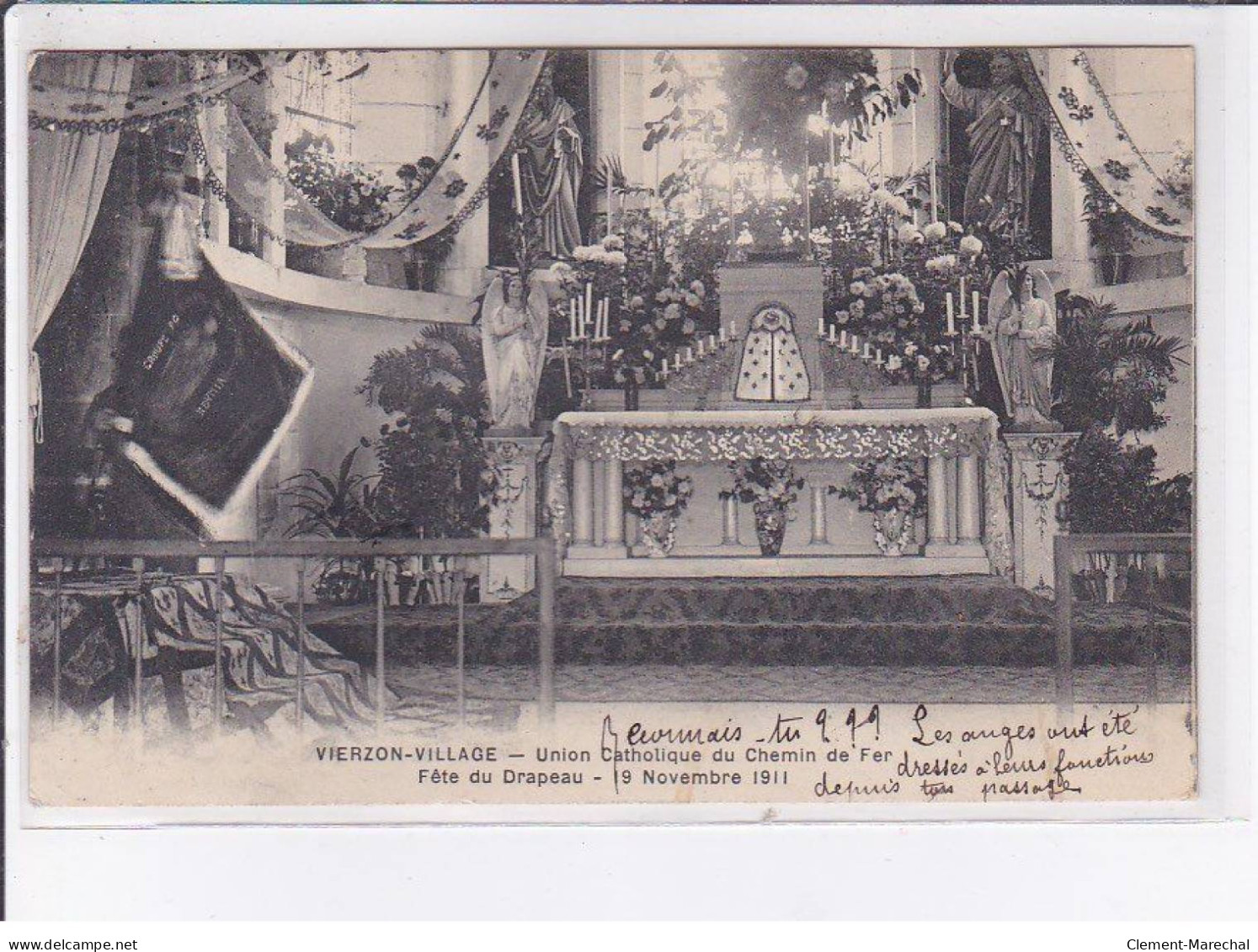 VIERZON: Union Catholique Du Chemin De Fer, Fête Du Drapeau, 1911 - Très Bon état - Vierzon