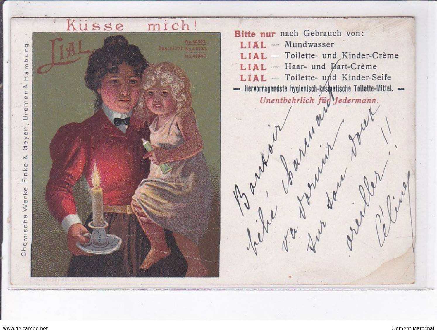PUBLICITE: Küsse Mich!, Lial, Femme Et Bébé Avec Chandelle - état - Advertising