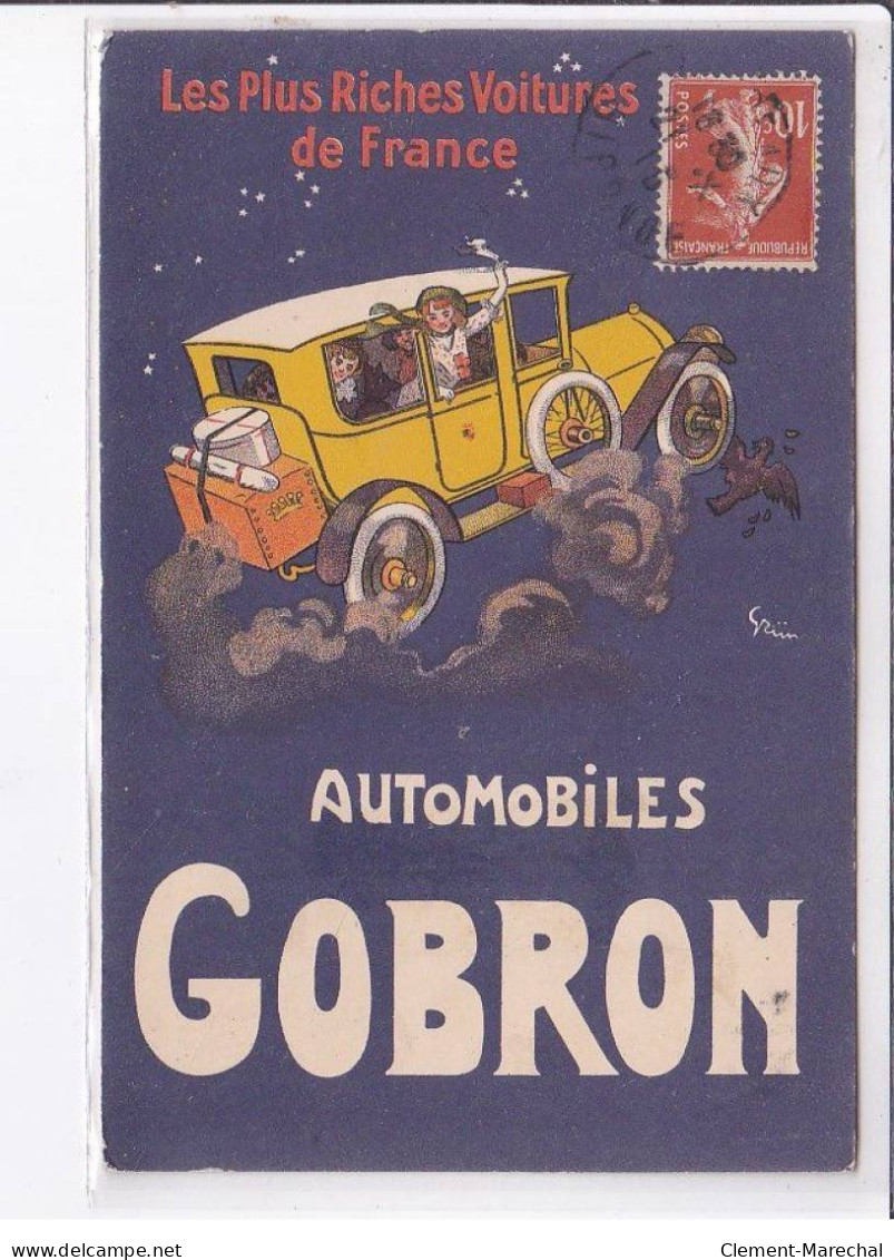 PUBLICITE: Les Plus Riches Voitures De France, Automobile Gobron, Voiture Qui Vole, Grun - Très Bon état - Pubblicitari