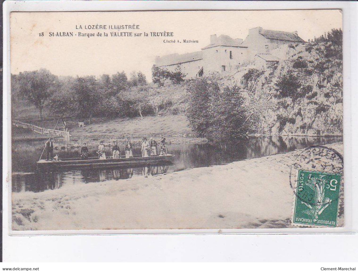 SAINT-ALBAN: Barque De La Valette Sur La Truyere - Très Bon état - Saint Alban Sur Limagnole