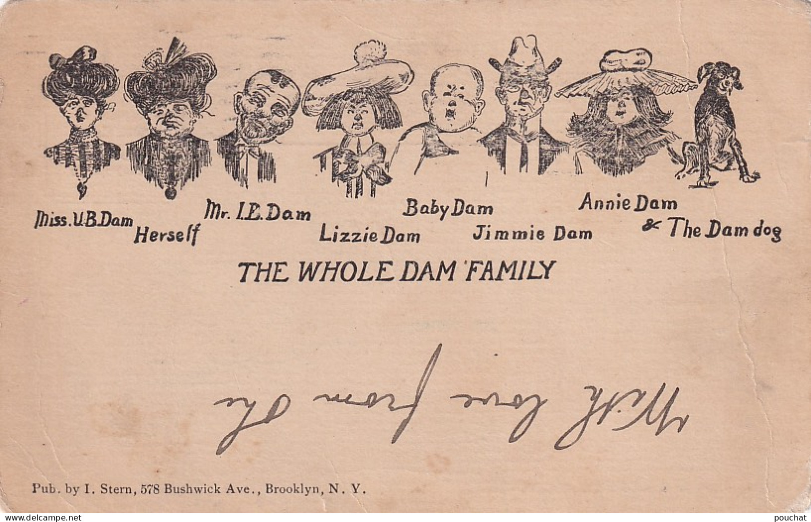 UR Nw45- THE WHOLE DAM FAMILY - PORTRAITS DES MEMBRES LA FAMILLE - ILLUSTRATEUR - OBLITERATION NEW YORK 1907 - Humour