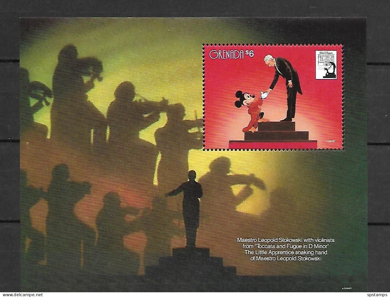 Disney Grenada 1991 Fantasia - Mickey - Leopoid Stokowski MS MNH - Disney