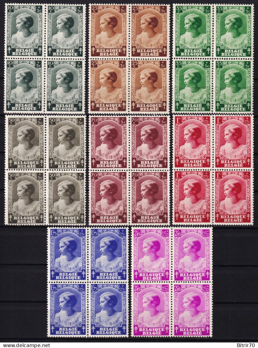 Belgica, 1937 Y&T. 458 / 465, MNH. - Unused Stamps
