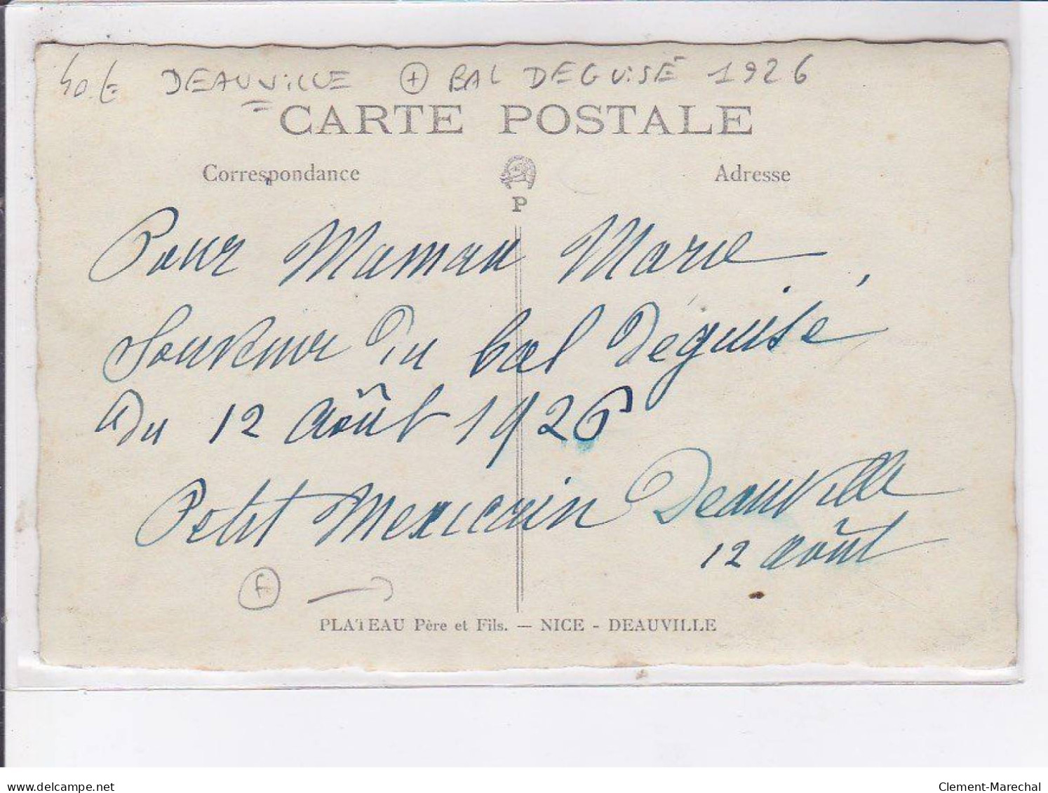 DEAUVILLE: Bal Déguisé 1926, Petit Mercenaire - Très Bon état - Deauville