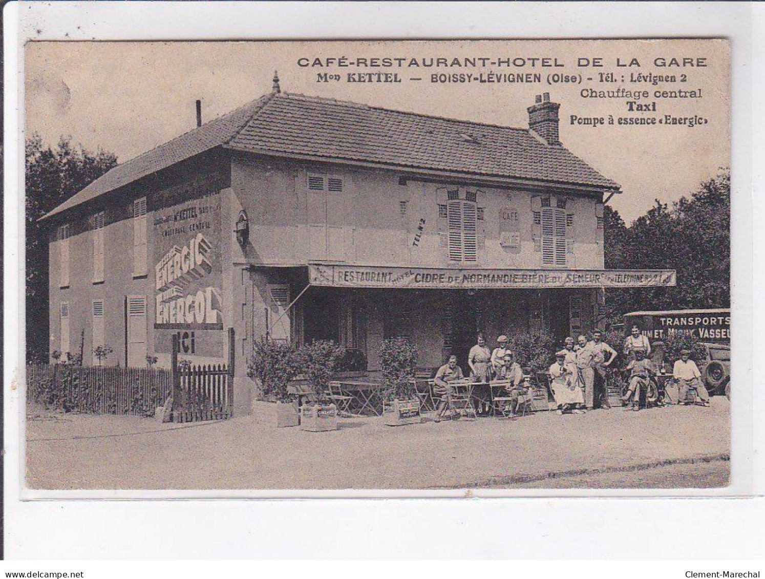 BOISSY-LEVIGNEN: Café-restaurant-hôtel De La Gare, Maison Kettel, Pompe à Essence "energie" - Très Bon état - Other & Unclassified