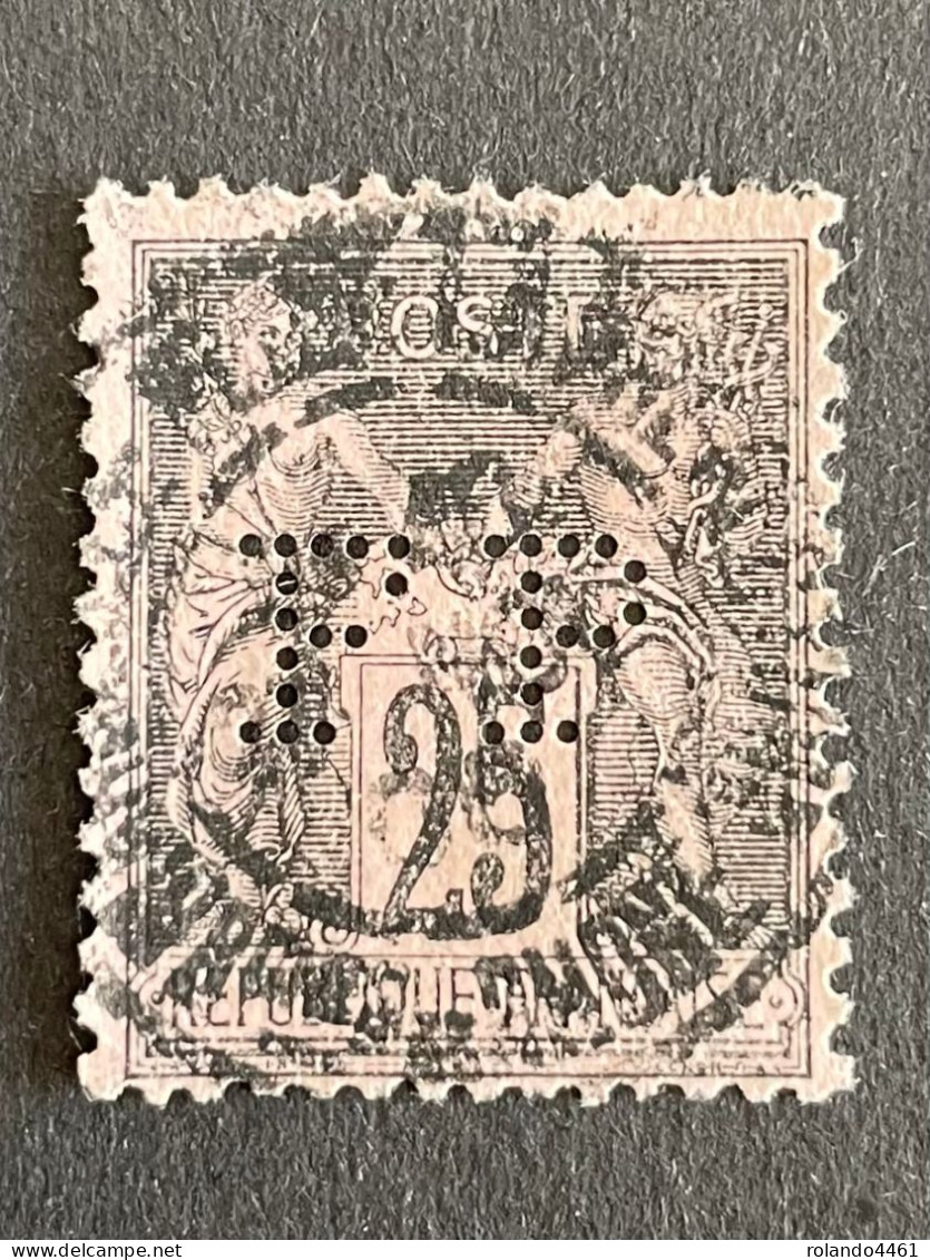 FRANCE F N° 97 FP 79 Indice 5 Type Sage Perforé Perforés Perfins Perfin Superbe - Usados