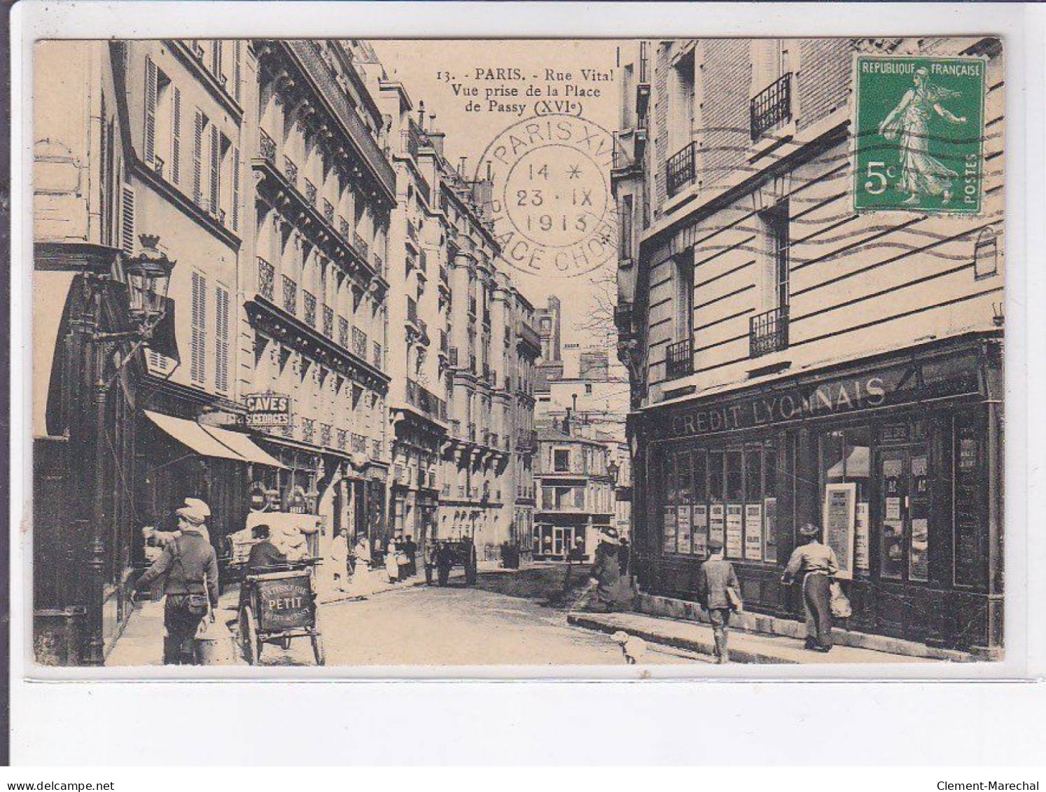 PARIS: 75016, Rue Vital, Vue Prise De La Place De Passy, Crédit Lyonnais - Très Bon état - Sonstige Sehenswürdigkeiten
