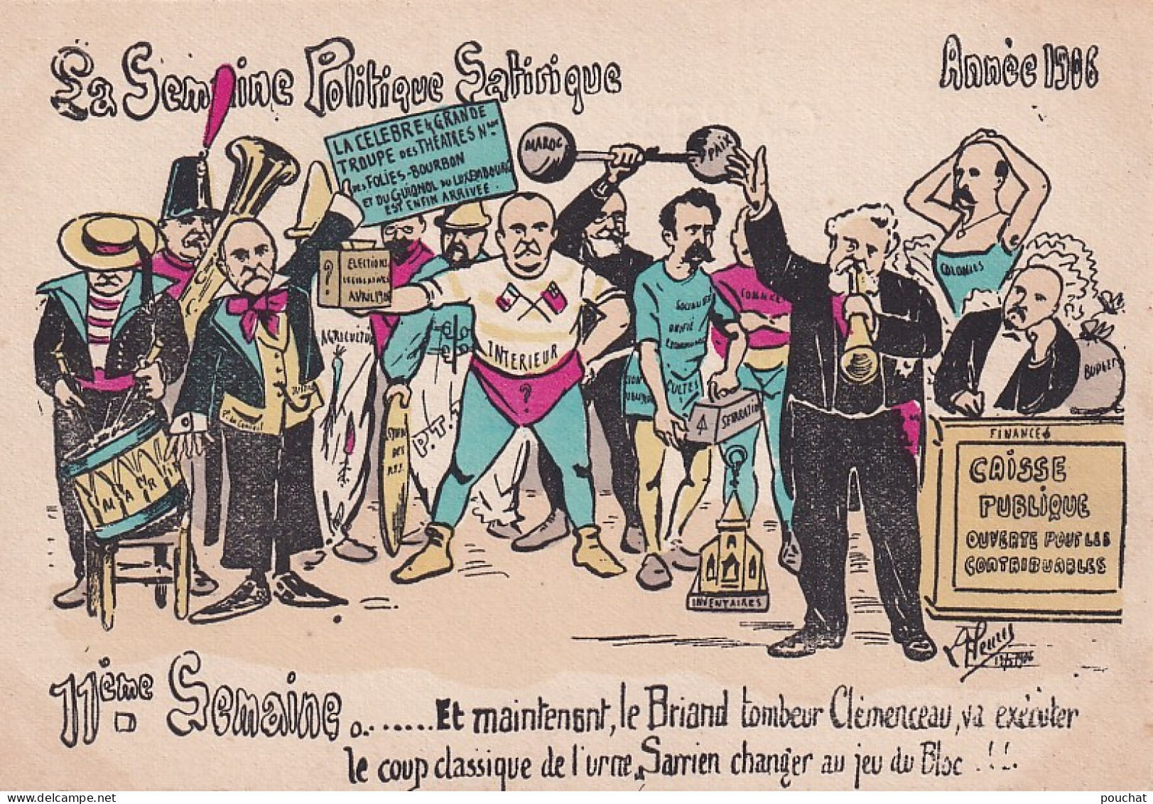 UR Nw46- LA SEMAINE  POLITIQUE SATIRIQUE ( 11e SEMAINE ) - ANNEE 1906 - A . FALLIERES ET SA TROUPE- ILLUSTRATEUR FLEURY - Autres & Non Classés