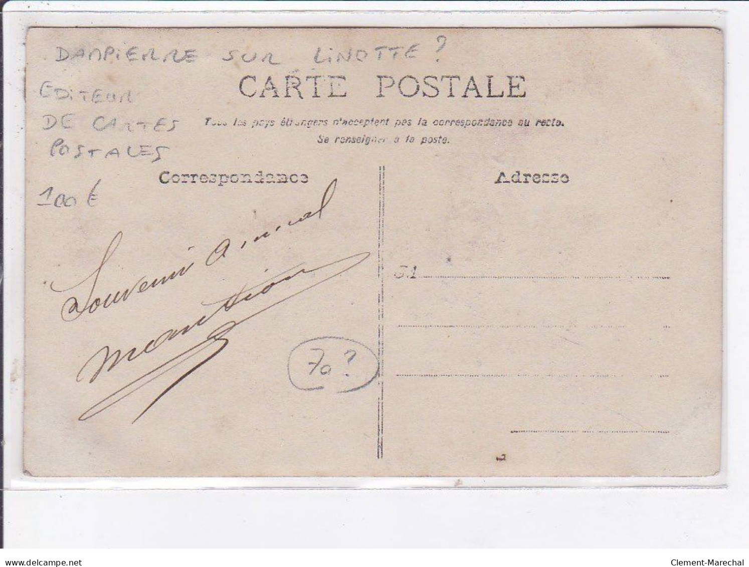 FRANCE: Carte Photo à Localiser, A. Mantion, Modes, Dampierre Sur Linotte(?), éditeurs De Cartes Postales -très Bon état - Sonstige & Ohne Zuordnung