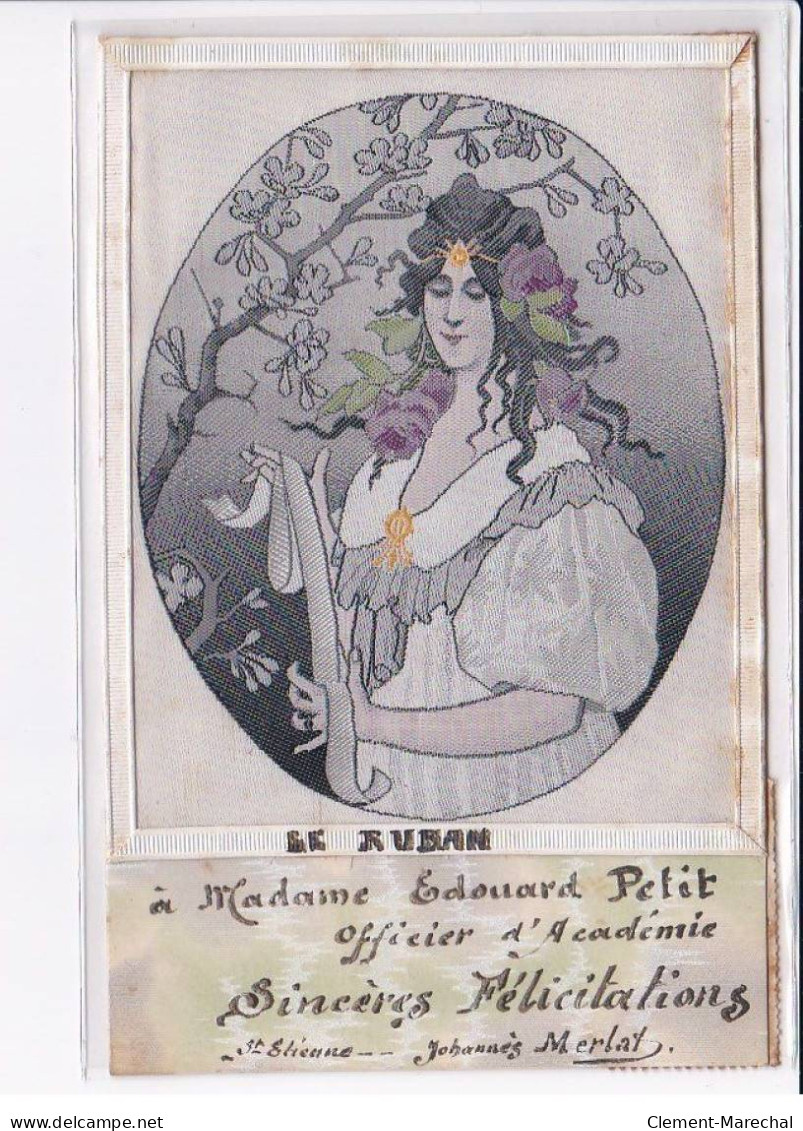 ILLUSTRATEURS Art Nouveau : Carte Sur Soie "le Ruban" - Bon état - Autres & Non Classés
