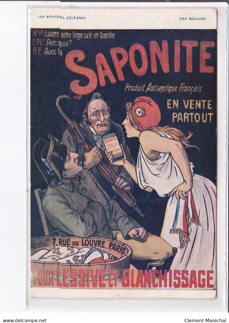 PUBLICITE: Saponite, Produit Antiseptique Français - Très Bon état - Advertising