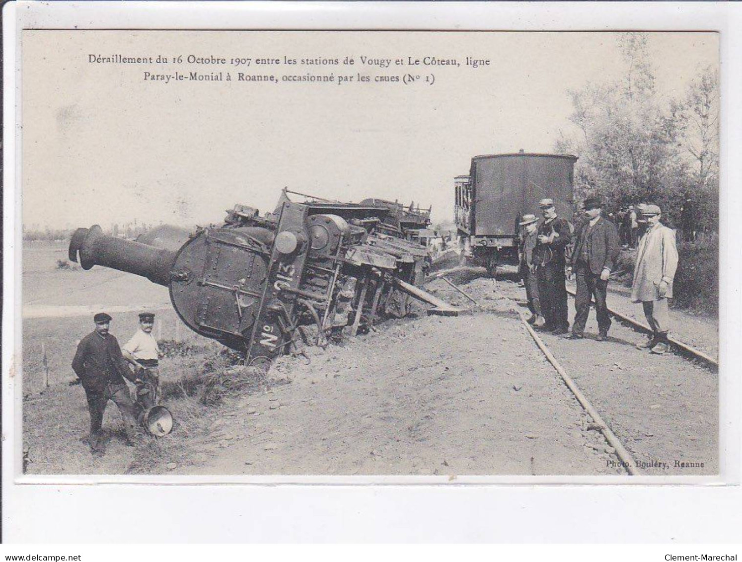 VOUGY: Déraillement 1907 Entre Stations De Vougy Et Le Côteau, Train - Très Bon état - Other & Unclassified