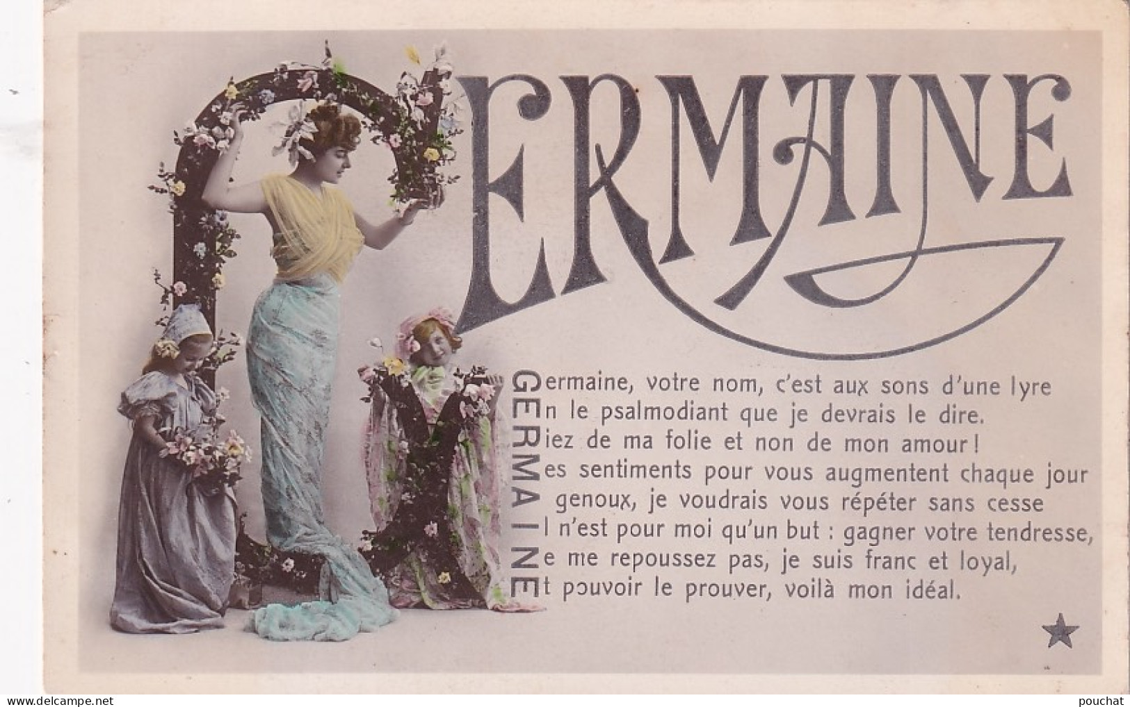 UR Nw46- " GERMAINE " - PRENOM AVEC POEME - EDIT. ETOILE , PARIS - Firstnames