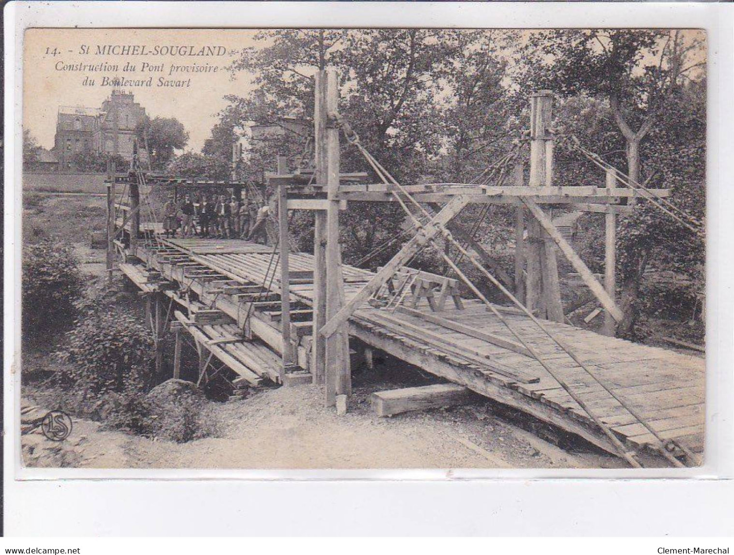 SAINT-MICHEL-SOUGLAND: Construction Du Pont Provisoire Du Boulevard Savart - Très Bon état - Other & Unclassified