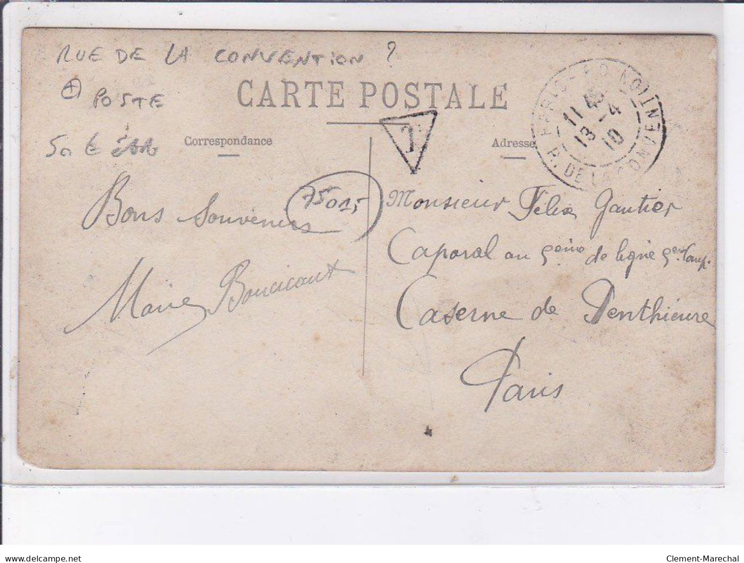 PARIS: 75015, Rue De La Convention(?) Poste, Poste Télégraphe - état - Paris (15)