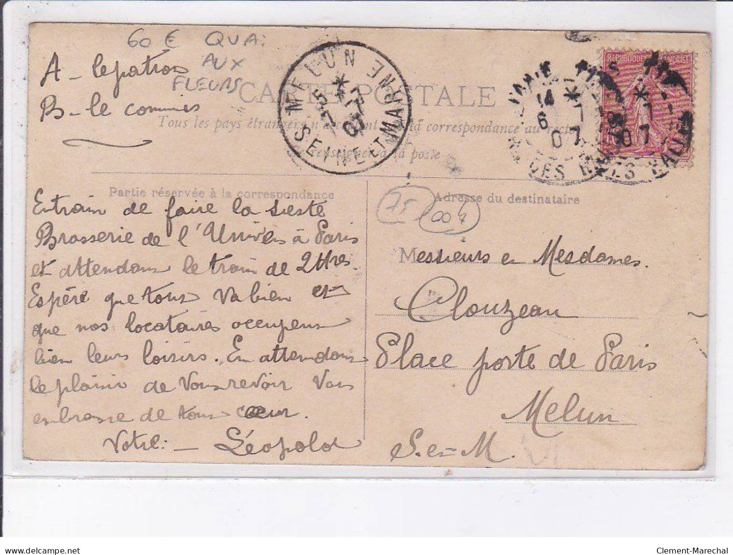 PARIS: 75004, Quai Aux Fleurs, 1907 - Très Bon état - District 04