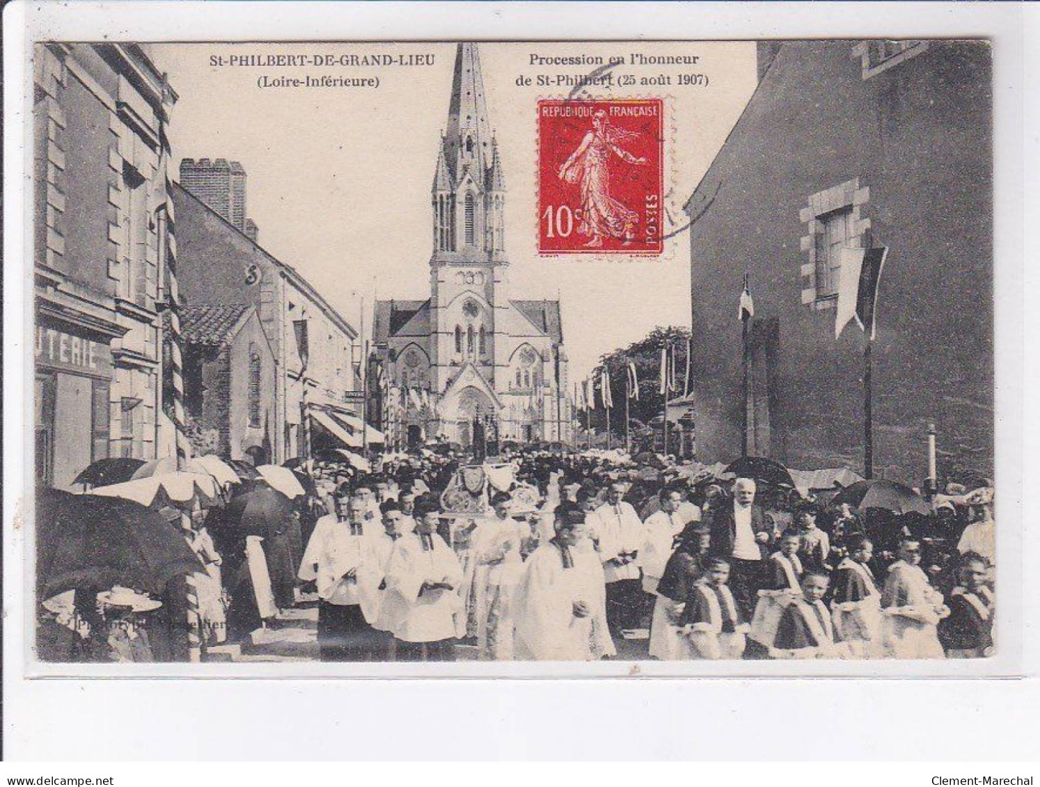 SAINT-PHILIBERT-de-GRAND-LIEU: Procession En L'honneur De Saint-philibert, 1907 - Très Bon état - Saint-Philbert-de-Grand-Lieu