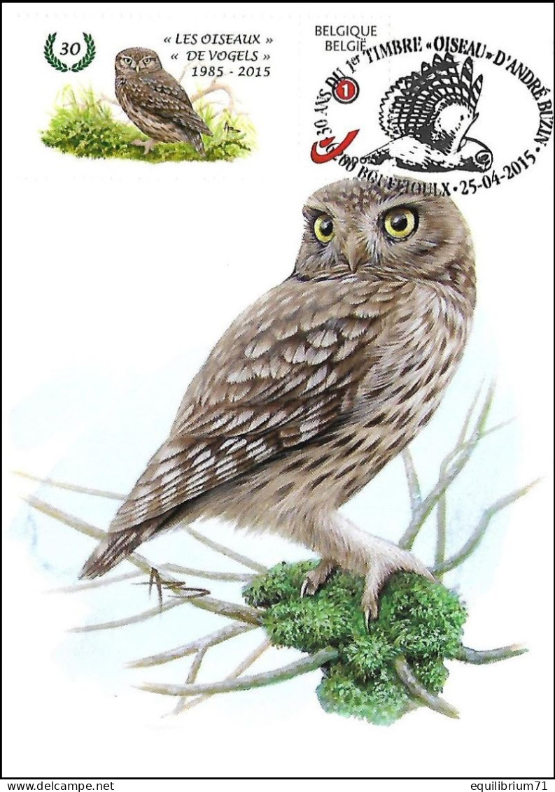 CM/MK - DUOSTAMP/MYSTAMP° - Chouette Chevêche/Kleine Uil/Kleine Eule/Little Owl - BUZIN - CACHET DOS/STEMP ACHTER - 1985-.. Uccelli (Buzin)