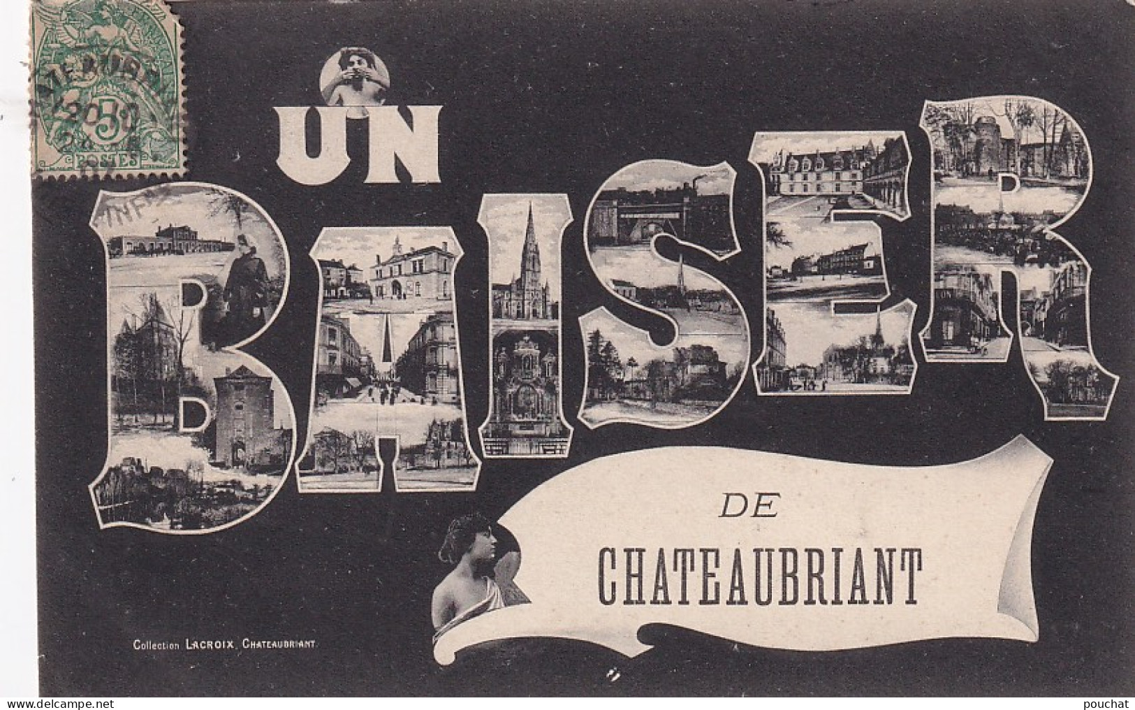 UR Nw-(44) UN BAISER DE CHATEAUBRIANT - LETTRES ALPHABET MULTIVUES - Châteaubriant