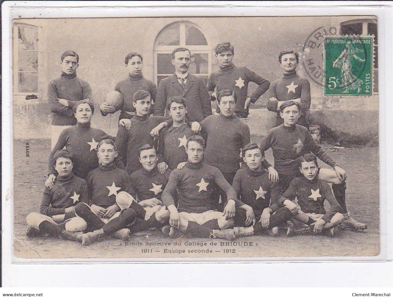 BRIOUDE: étoile Sportive Du Collège, équipe Seconde, 1912, Rugby - état - Brioude