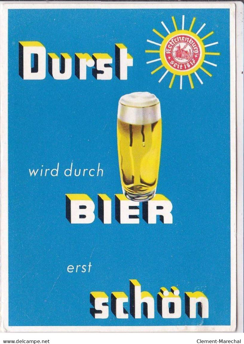 PUBLICITE: Durst Wird Durch Bier Erst Schön, Bière, Ketschenburg - Très Bon état - Advertising