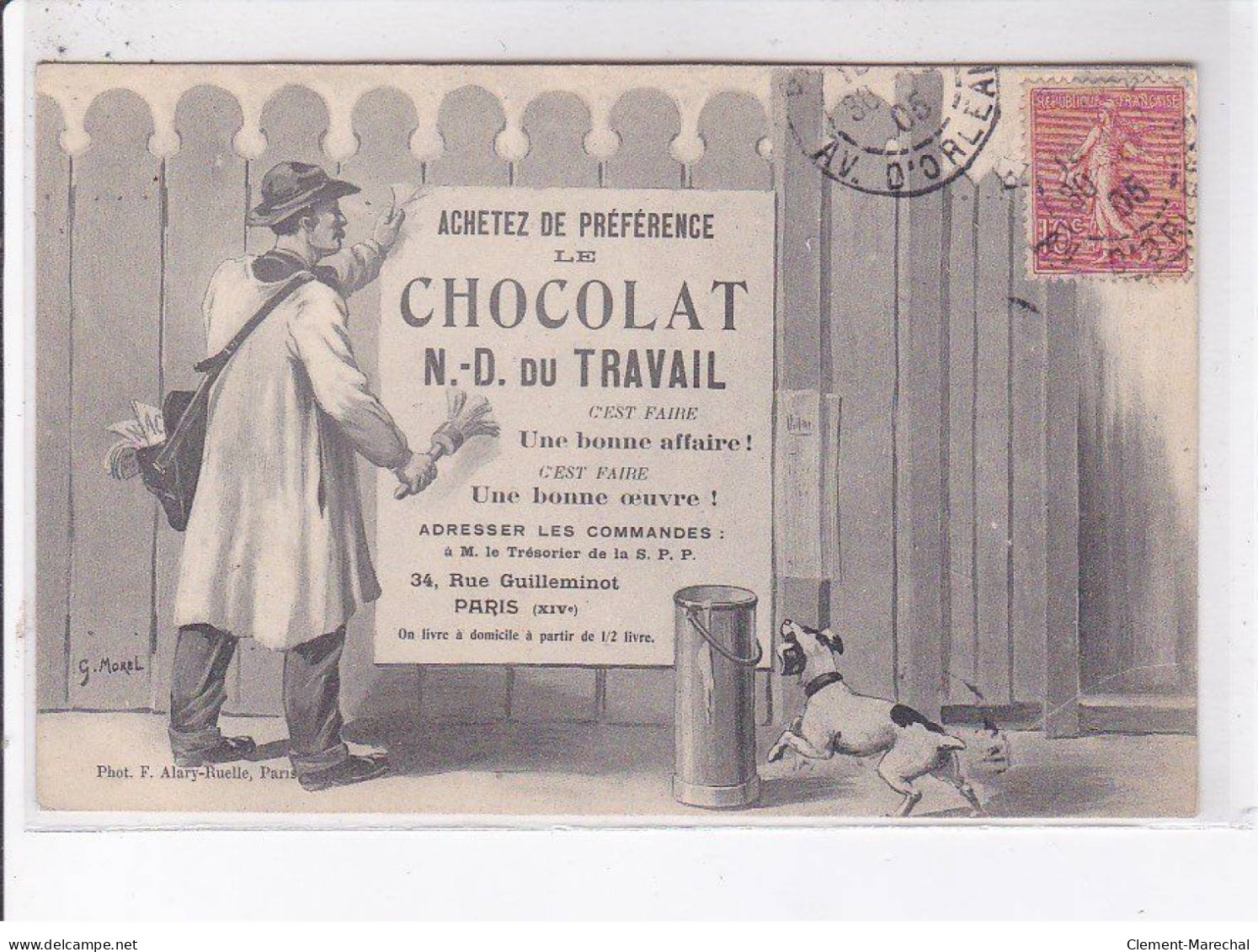 PUBLICITE: Achetez De Préférence Le Chocolat N-d Du Travail, Colleur D'affiche - Très Bon état - Reclame