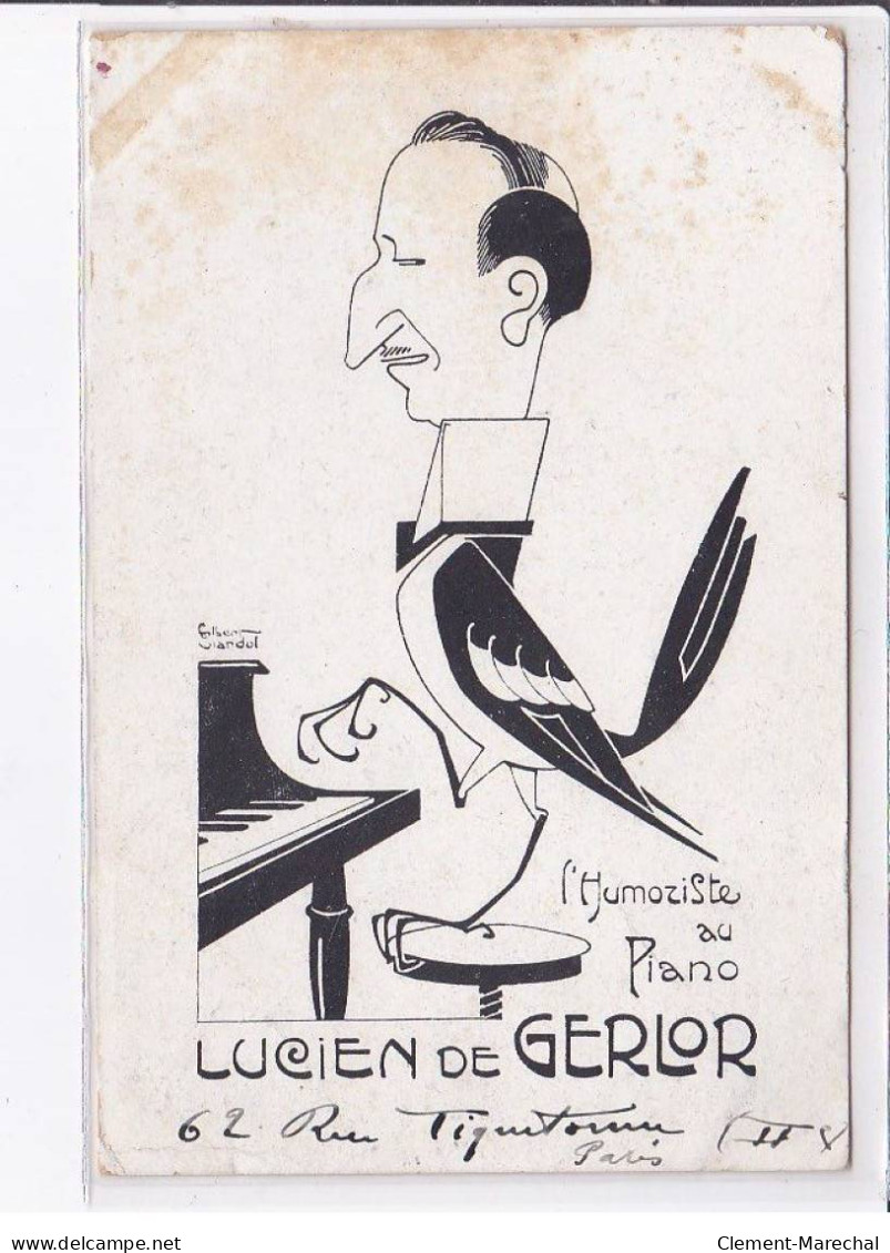 PUBLICITE: Humoriste Au Piano, Lucien De Gerlor, Surréalisme, Oiseau à Tête D'homme, Pianiste - état - Publicidad