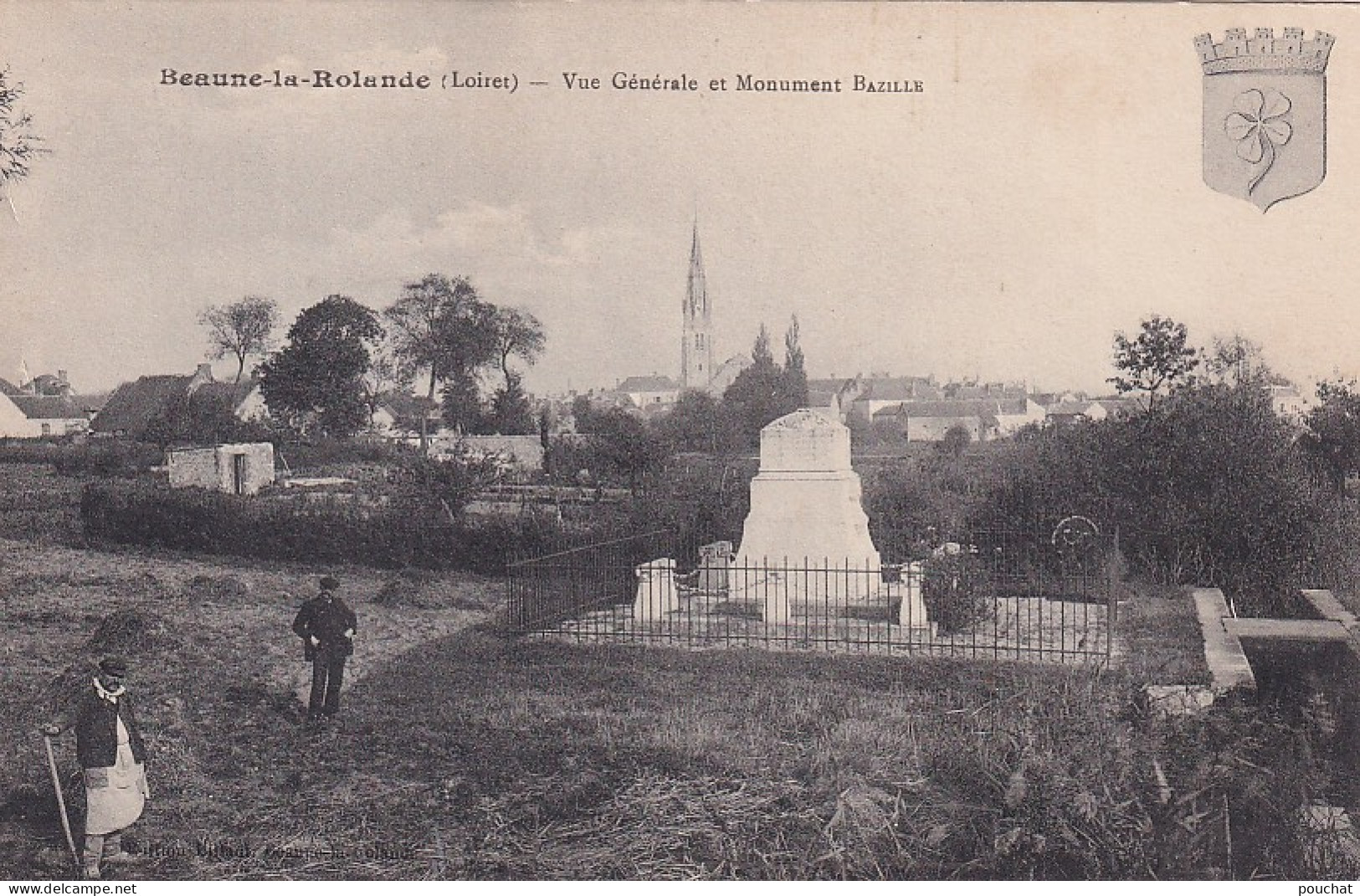 UR Nw-(45) BEAUNE LA ROLANDE - VUE GENERALE ET  MONUMENT BAZILLE - ANIMATION - Beaune-la-Rolande