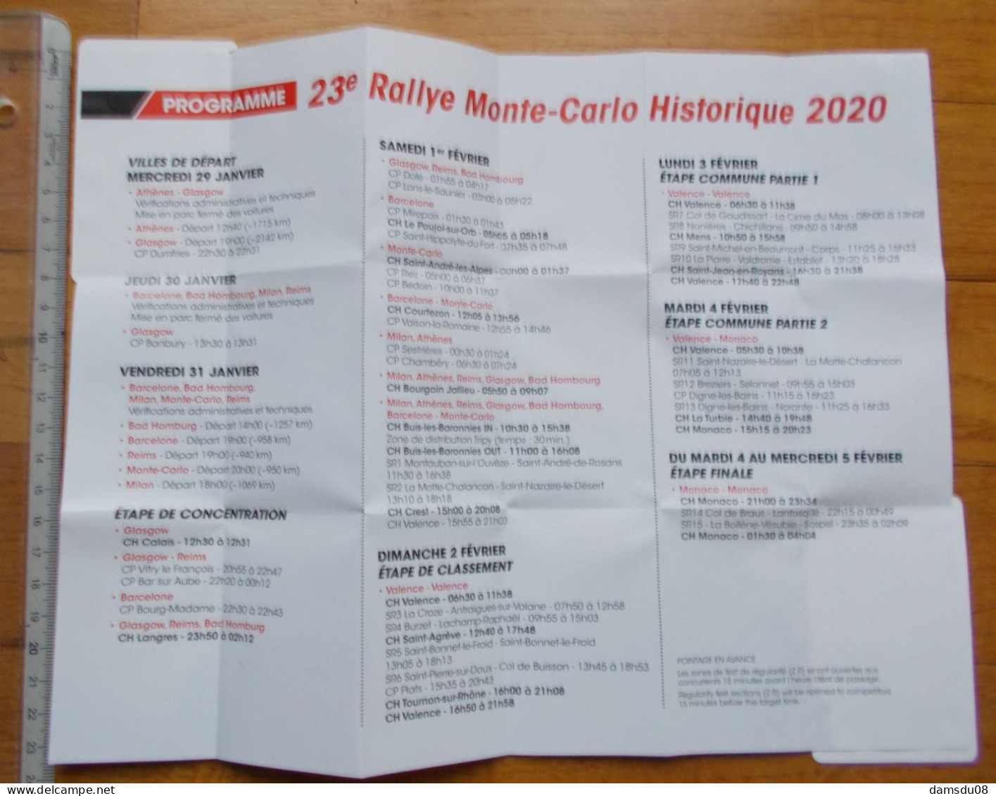 Mini Programme Monté Carlo Historique 2020 XXIII ème - Programma's