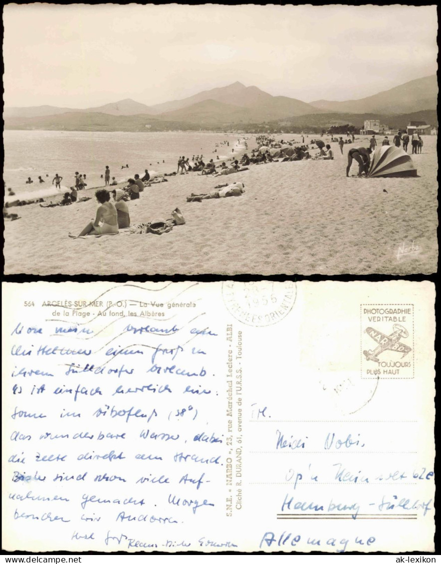 CPA Argelès-sur-Me Strand, Strandleben 1956 - Autres Communes