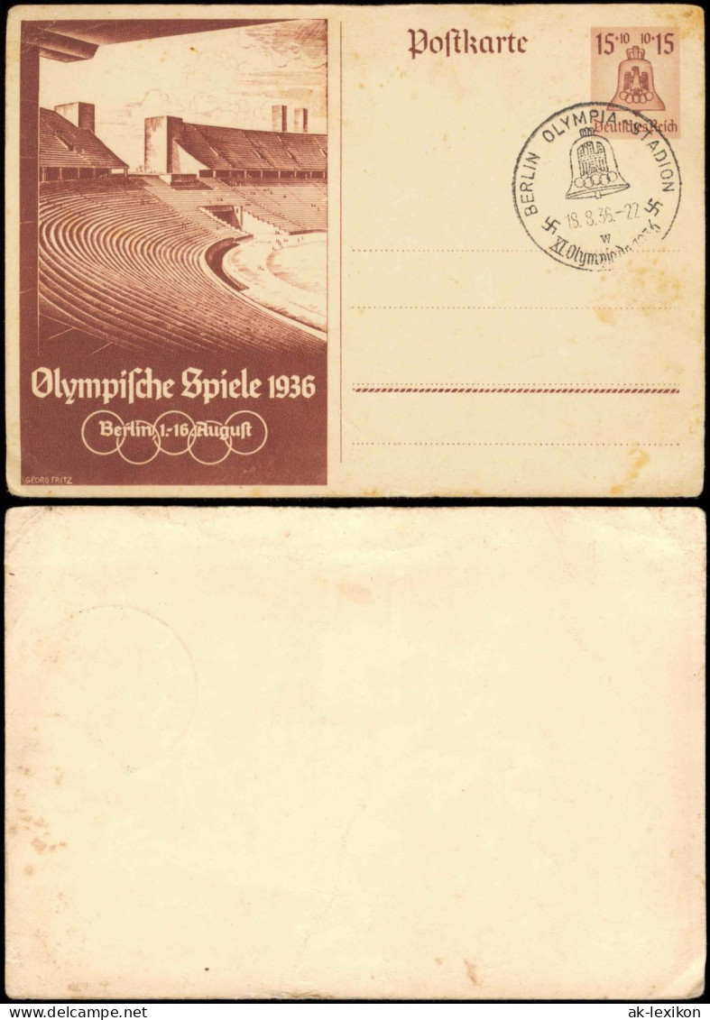Berlin Olympiastadion Reichssportfeld Ganzsache 1936  Sonderstempel - Other & Unclassified