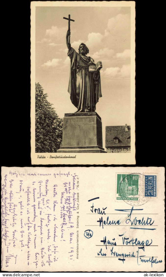 Ansichtskarte Fulda Bonifatius Denkmal 1951 - Fulda