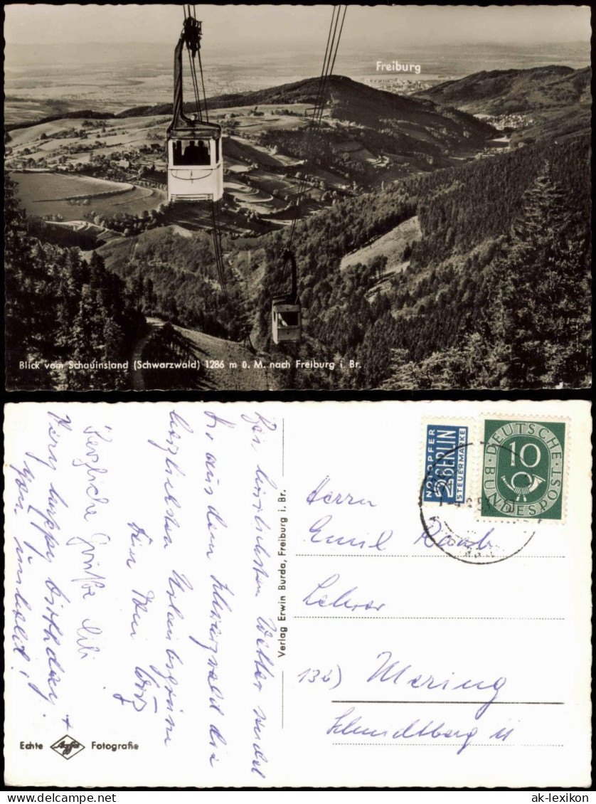 Ansichtskarte Freiburg Im Breisgau Schauinsland, Seilbahn - Stadt 1952 - Freiburg I. Br.