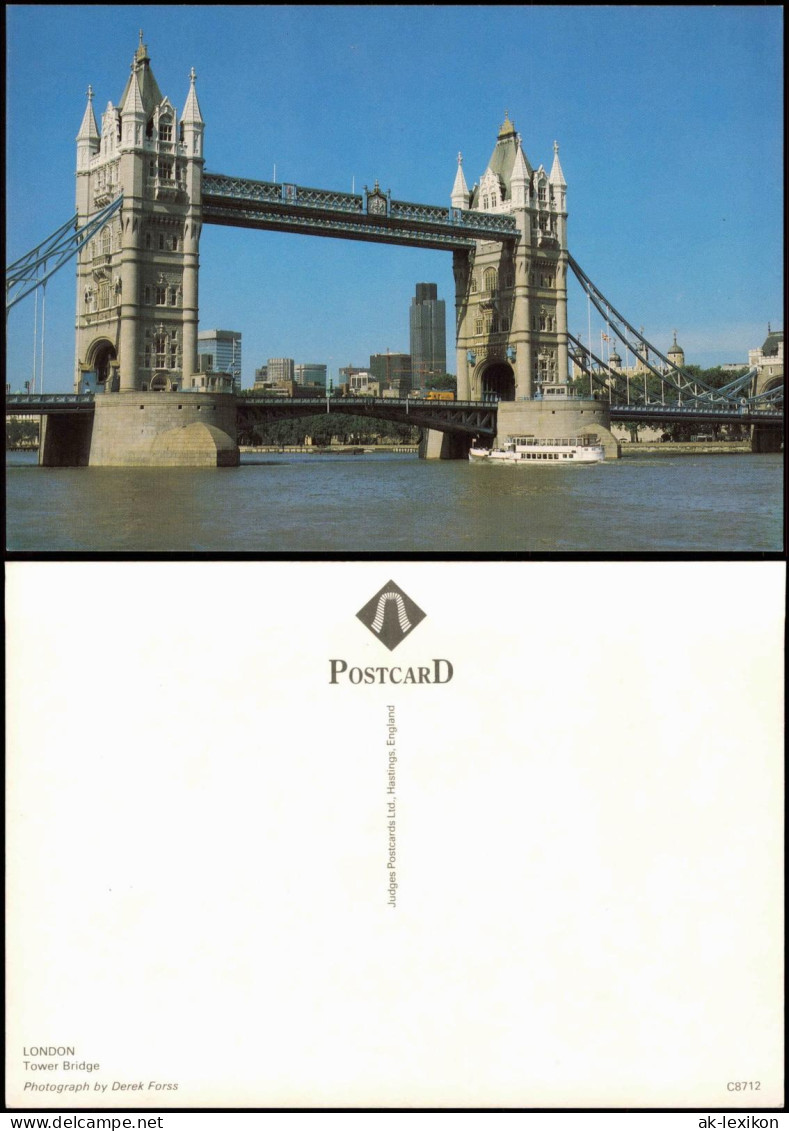 Postcard London Tower Bridge, Brücke Mit Fahrgastschiff 1990 - Sonstige & Ohne Zuordnung