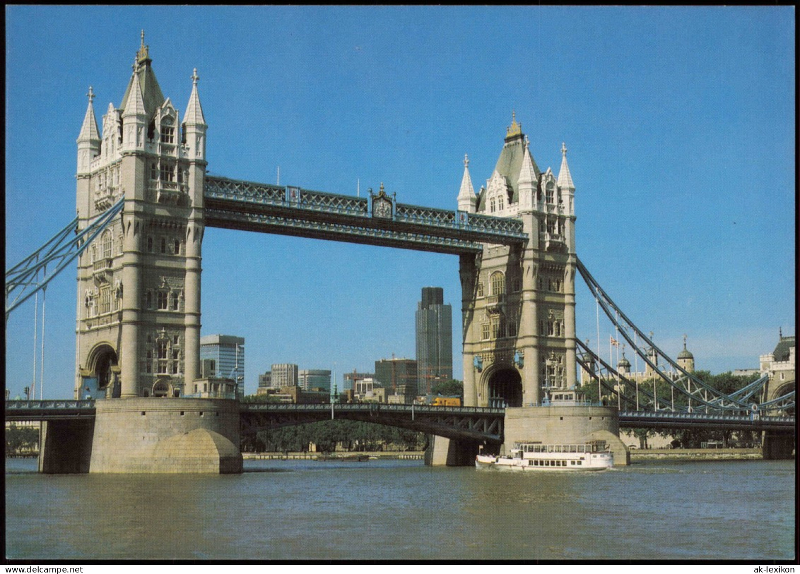 Postcard London Tower Bridge, Brücke Mit Fahrgastschiff 1990 - Other & Unclassified