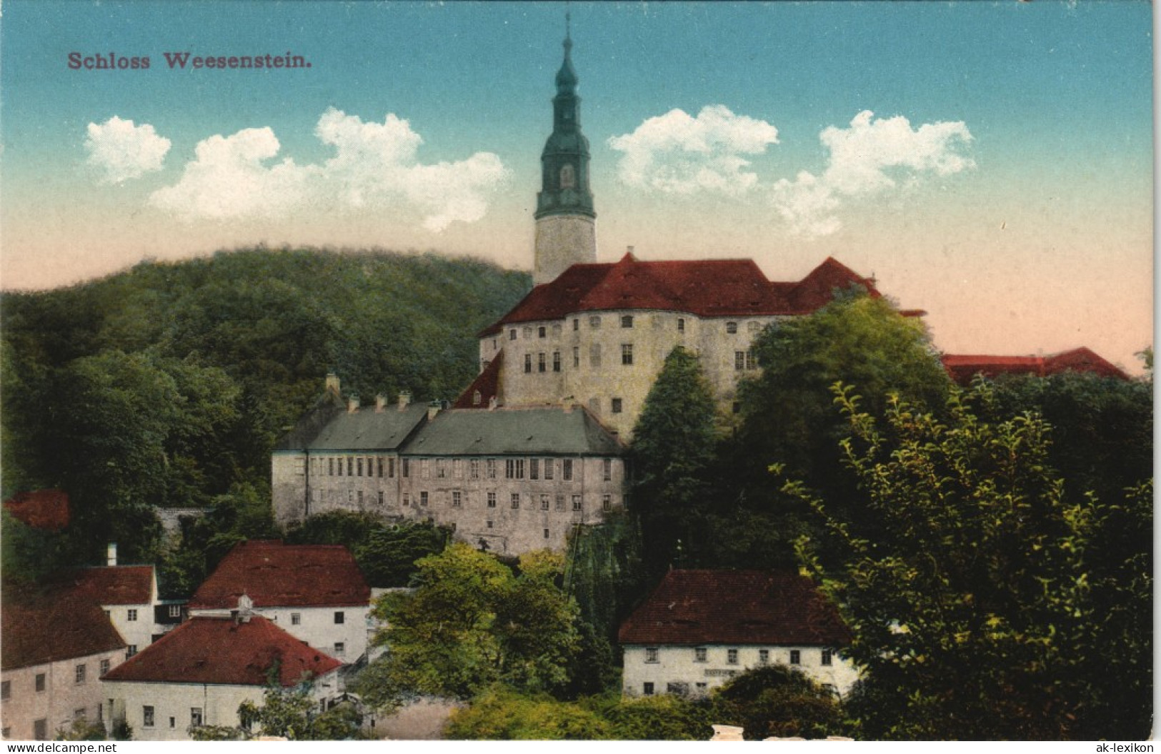 Ansichtskarte Weesenstein (Müglitz) Schloss Weesenstein 1913 - Weesenstein A. D. Mueglitz