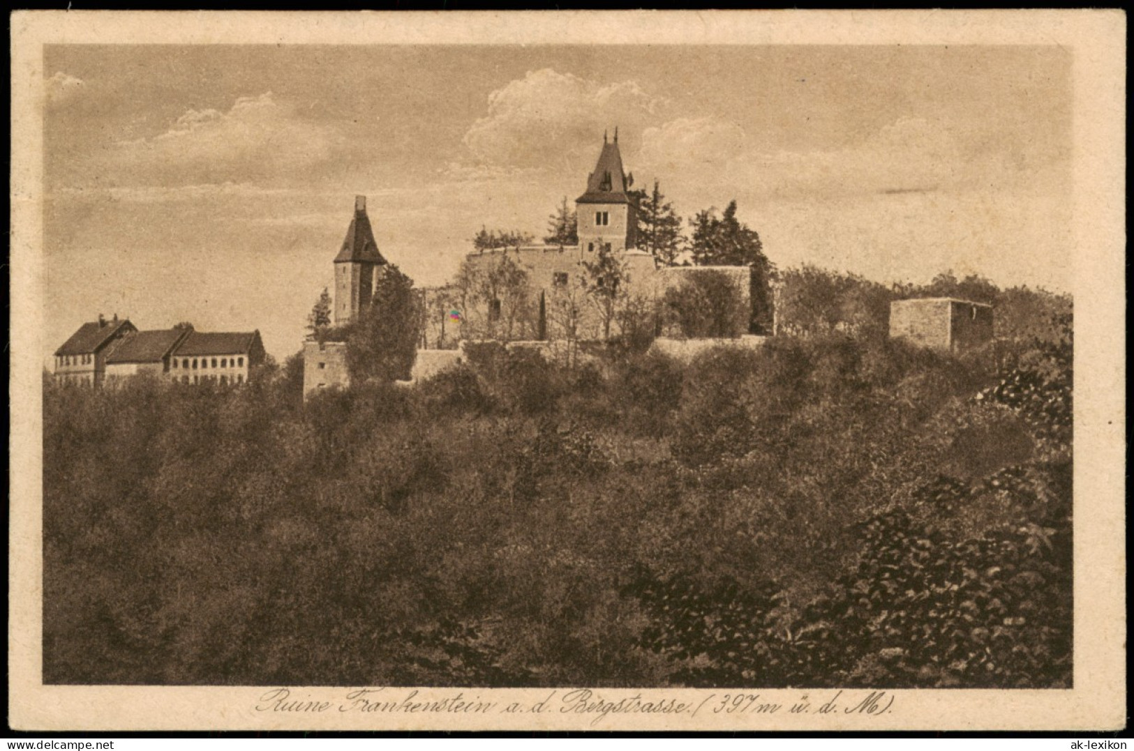 Ansichtskarte  Burg Ruine Frankenstein Ad. Bergstrasse 1928 - Ohne Zuordnung