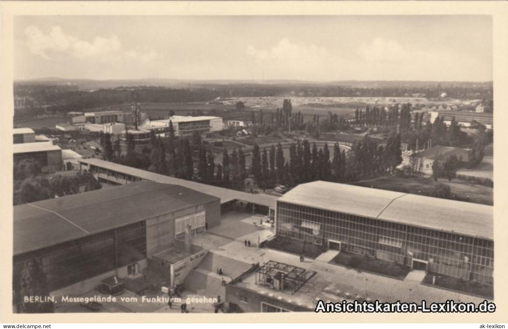 Ansichtskarte Charlottenburg-Berlin Messegelände Vom Funkturm 1955 - Charlottenburg