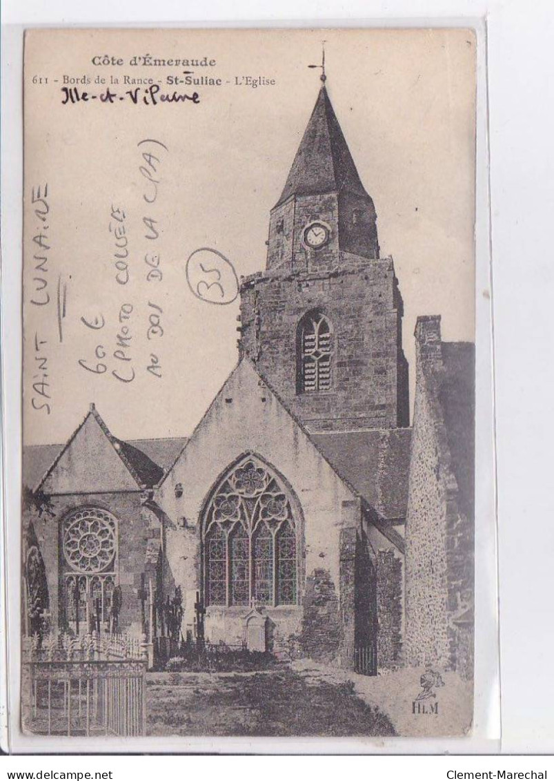 SAINT-LUNAIRE: Photo Collée Au Bas De La CPA, L'église - Très Bon état - Saint-Lunaire