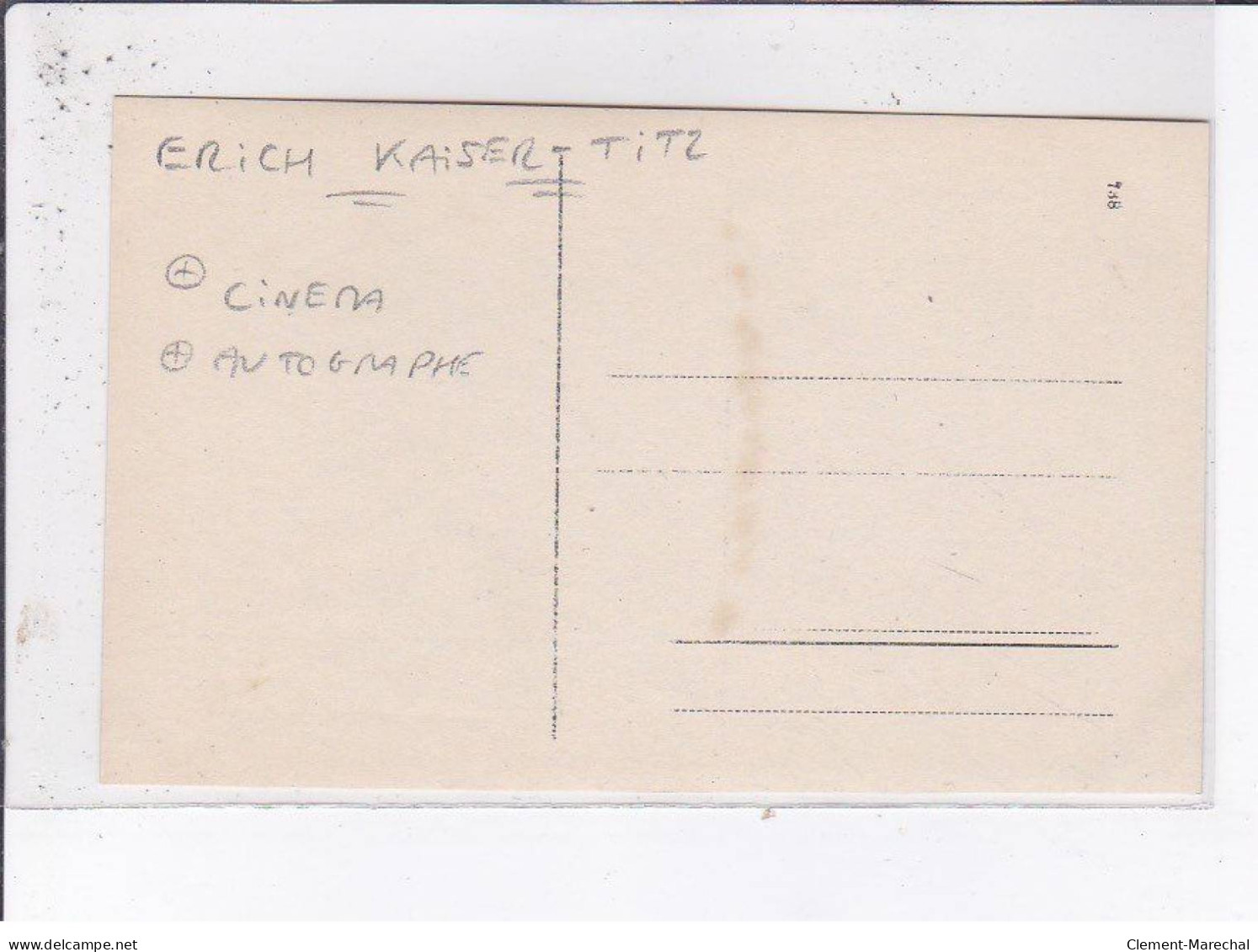 CINEMA: Autographe, Nom De L'acteur, Erich Kaiser-Titz - Très Bon état - Other & Unclassified