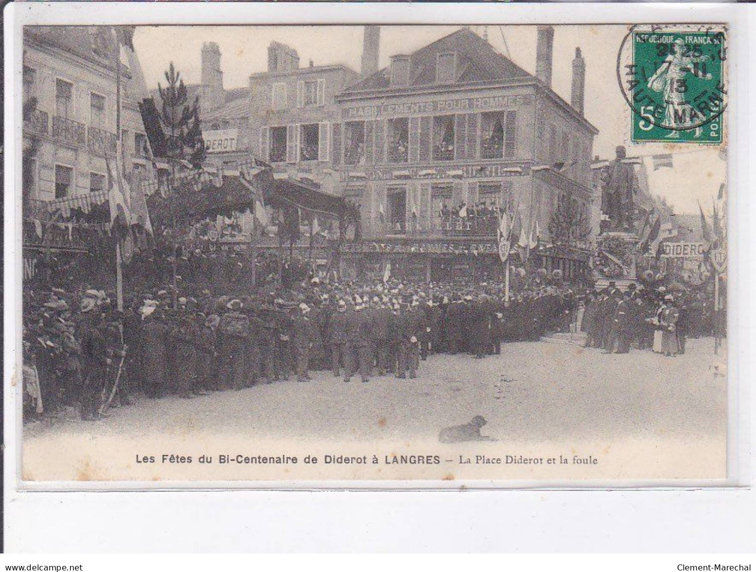 LANGRES: Les Fête Du Bi-centenaires De Diderot, La Place Diderot Et La Foule - Très Bon état - Langres