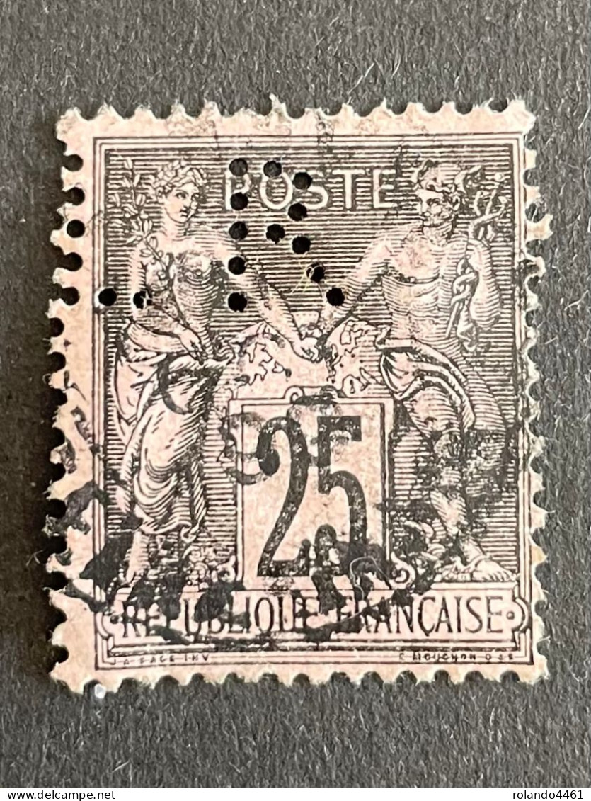 FRANCE L N° 97 Sage LR 116 Indice 2 Perforé Perforés Perfins Perfin - Altri & Non Classificati