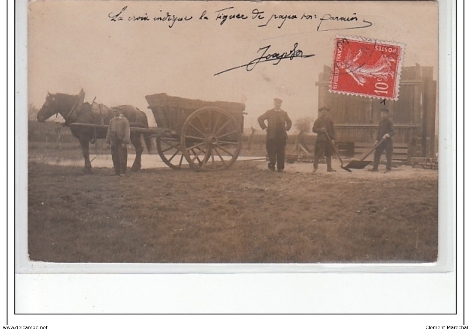 ROUEN : Carte Photo D'ouvriers (attelage) - Très Bon état - Rouen