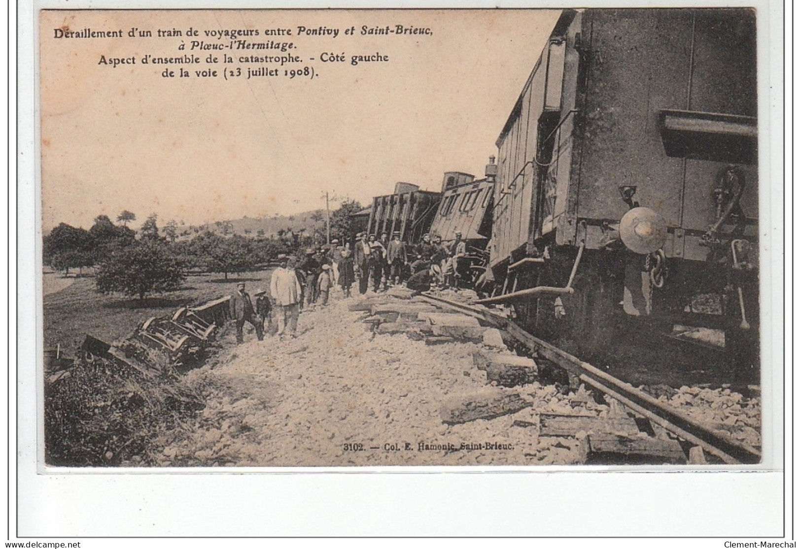 Déraillement D'un Train Entre Pontivy Et Saint Brieuc à Ploeuc-l'Hermitage En 1908 - Other & Unclassified