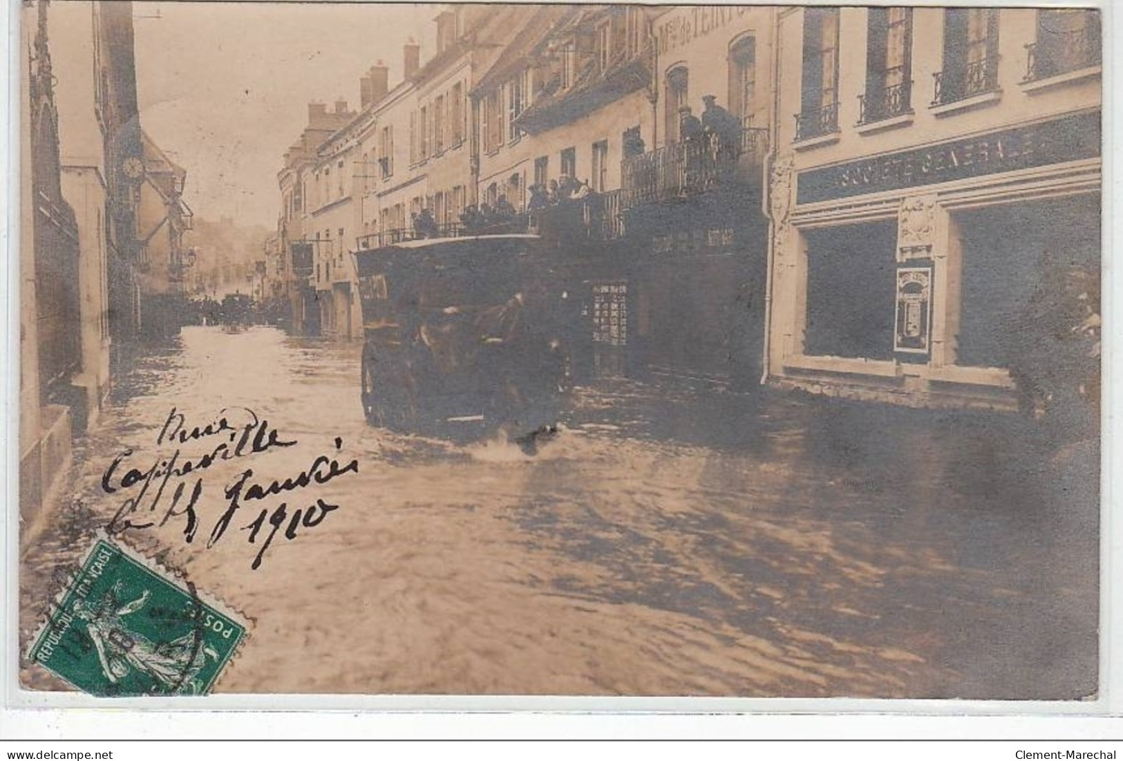 GISORS : Carte Photo Des Inondations En 1910 (voiture De Livraison Félix Potin-Société Générale)) - Très Bon état - Gisors