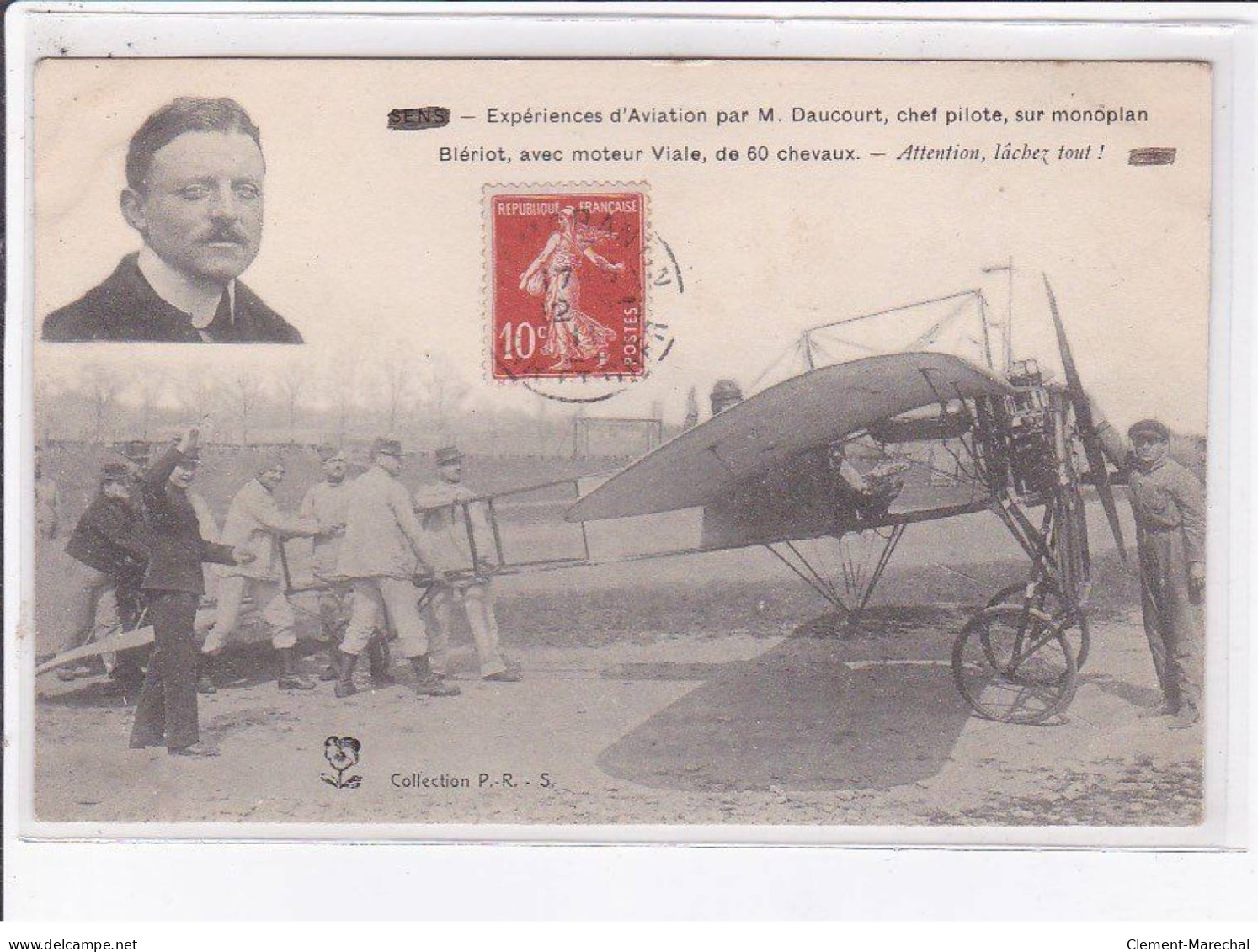 SENS: Expériences D'aviation Par M. Daucourt, Blériot Avec Moteur Viale - Très Bon état - Sens