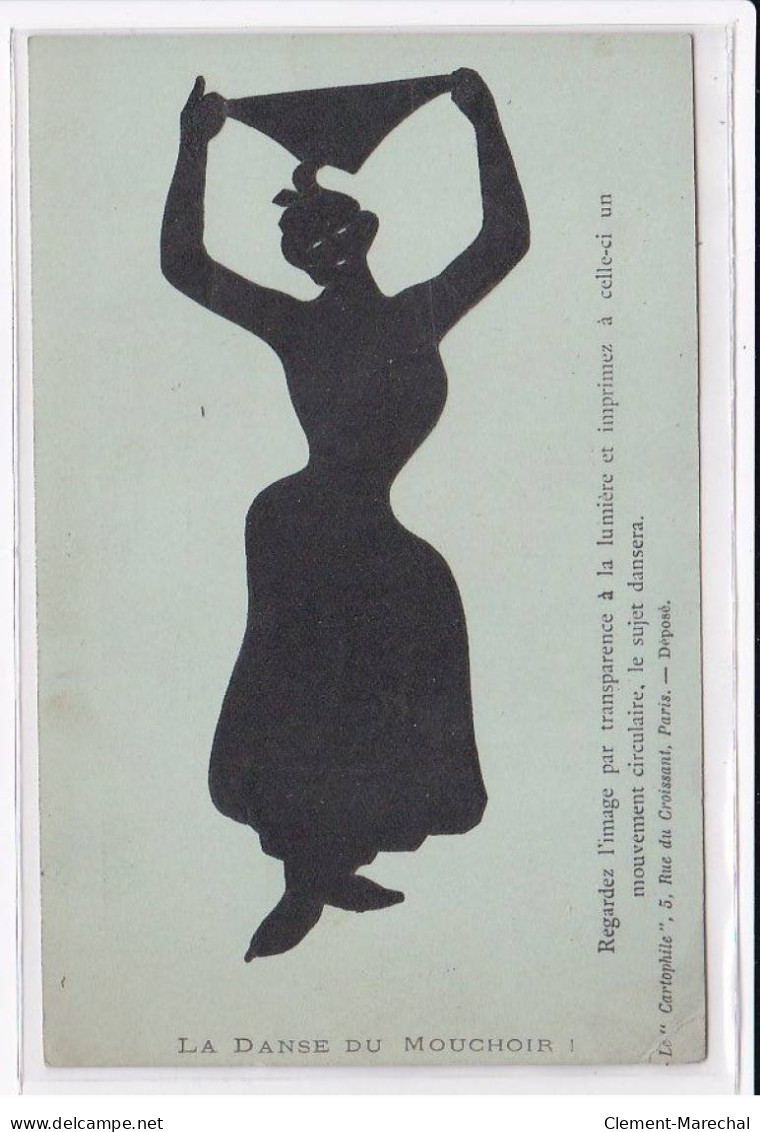 SYSTEME : Femme "la Danse Du Mouchoir" (silhouette) (mechanical) - Bon état - Cartoline Con Meccanismi